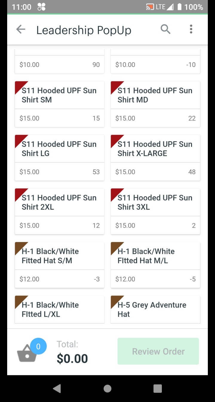 2026 Collection subcategory screen showing Tees, Hoodies, Embroidery, Bottoms, Hats, and Miscellaneous.